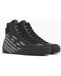 EA7 - High-Top Sneakers With Elastic Inserts And Rubber Sole - Lyst