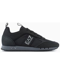 EA7 - Black & White Cordura Sneakers - Lyst