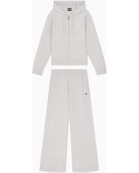 EA7 - Tuta Cotone Stretch Con Cappuccio E Pantaloni Ampi Core Lady - Lyst