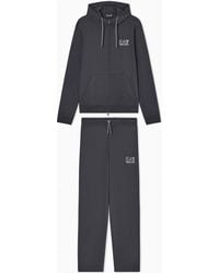 EA7 - Pure Cotton Tracksuit With Hood - Lyst