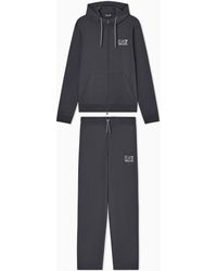 EA7 - Pure Cotton Tracksuit With Hood - Lyst