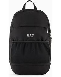 EA7 - Logo Series Round Backpack In Technical Fabric - Lyst