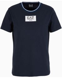 EA7 - T-shirt Girocollo Sporting Club In Cotone Organico Avs - Lyst