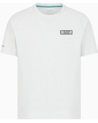 EA7 - Dynamic Athlete T-shirt In Natural Ventus7 Technical Fabric - Lyst