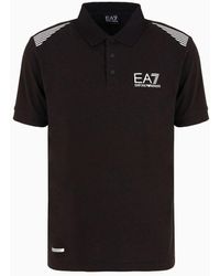 EA7 - Asv 7 Lines Recycled-fabric Short-sleeved Polo Shirt - Lyst