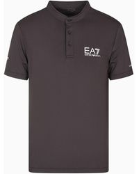 EA7 - Tennis Pro Henley-collar Polo Shirt In Ventus7 Technical Fabric - Lyst