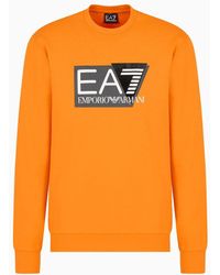 EA7 - Visibility Cotton Crew-neck Sweatshirt - Lyst