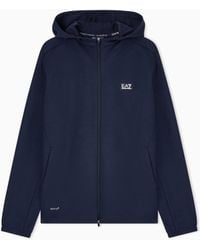 EA7 - Ventus7 Technical Fabric Hooded Sweatshirt - Lyst