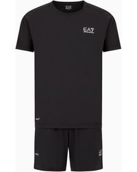 EA7 - Dynamic Athlete T-shirt And Shorts Set In Ventus7 Technical Fabric - Lyst