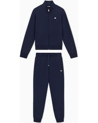 EA7 - Cotton Stretch Suit With Zip And Metal Logo Core Lady - Lyst