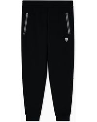 EA7 - Slim-Fit Jersey Pants Premium Shield With A Metal Logo - Lyst