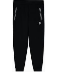 EA7 - Slim-Fit Jersey Pants Premium Shield With A Metal Logo - Lyst