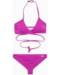 EA7 - Asymmetrischer Bikini Aus Funktionsgewebe - Lyst