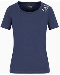 EA7 - Core Lady Stretch-cotton Short-sleeved T-shirt - Lyst