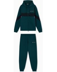 EA7 - Athletic Colour Block Trainingsanzug Einer Baumwollmischung - Lyst
