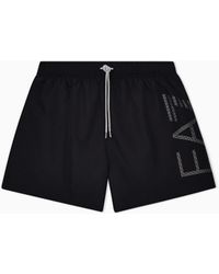 EA7 - Bathing Trunks With A Drawstring Waist And Side Pockets - Lyst