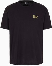 EA7 - T-shirt Girocollo Logo Series In Jersey Di Cotone - Lyst