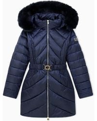 EA7 - Shiny Caban Coat With Medium Padding And Hood - Lyst