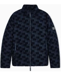EA7 - Oversized Hooded Bomber Jacket With Velvet Monogram - Lyst