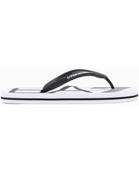 EA7 - Rubber Flip-Flops With Logo - Lyst
