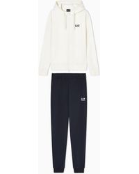 EA7 - Cotton Two-Piece Suit With A Zip Hoodie Core Identity - Lyst