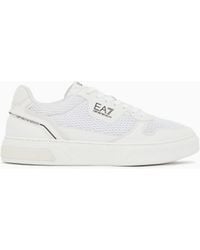 EA7 - Sneaker New Premium Court With Mesh And A Rubber Sole - Lyst