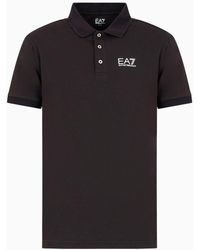 EA7 - Visibility Stretch-cotton Polo Shirt - Lyst