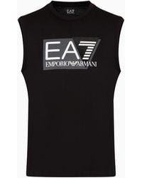 EA7 - Lux Identity T-shirt Mit Rundhalsausschnitt Aus Einer Modal-mischung - Lyst