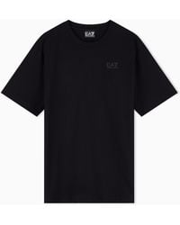 EA7 - Oversized Logo Series Cotton Jersey T-Shirt With Logo - Lyst