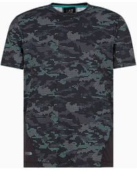 EA7 - Dynamic Athlete Printed T-shirt In Ventus7 Technical Fabric - Lyst