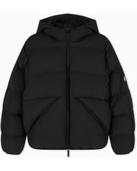 EA7 - Oversized Padded Hooded Bomber Jacket With Graphics - Lyst