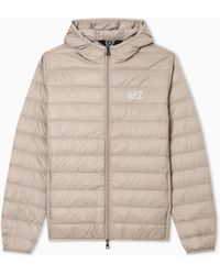 EA7 - Core Identity Packable Down Jacket With Hood - Lyst