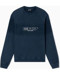 EA7 - Pure Cotton Logo Series Sweatshirt - Lyst