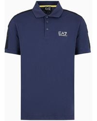 EA7 - Logo Series Cotton Polo Shirt - Lyst
