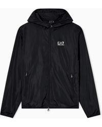 EA7 - Core Identity Bomberjacke Mit Kapuze Aus Recyceltem Gewebe - Lyst
