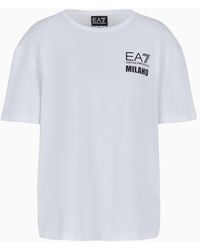 EA7 - T-shirt Girocollo Logo Series In Cotone Organico Avs - Lyst
