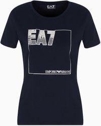 EA7 - Logo Series Stretch-Cotton Crew-Neck T-Shirt - Lyst
