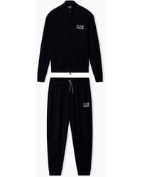 EA7 - Visibility Pure Cotton Zip-Up Tracksuit - Lyst