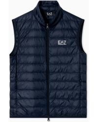 EA7 - Packable Gilet With Zip And Down Padding Core Identity - Lyst