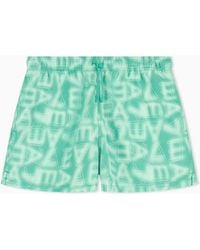 EA7 - Graphic Series Swim Trunks With Logo Print - Lyst