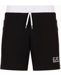 EA7 - Asv Summer Block-shorts Mit Rundhalsausschnitt Aus Recycelter Baumwoll-mischung - Lyst