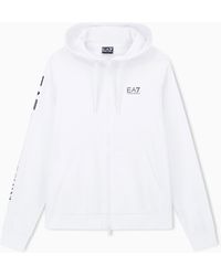 EA7 - Logo Series Sweatshirt Aus Baumwolle Mit Kapuze - Lyst