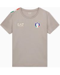 EA7 - Fisi Collection Stretch-Jersey Crew-Neck T-Shirt - Lyst