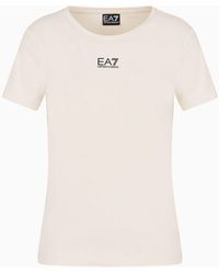 EA7 - Logo Series T-shirt Aus Einem Baumwoll-modalstretch-mischgewebe - Lyst