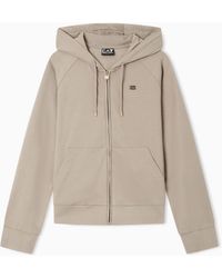 EA7 - Logo Sweatshirt With Zip And Drawstring Hood Core Lady - Lyst