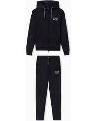 EA7 - Pure Cotton Tracksuit With Hood - Lyst