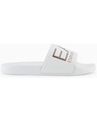 EA7 - Logo Slides With A Wide Band And Anti-Slip Rubber Soles - Lyst