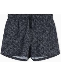 EA7 - Graphic Series Swim Trunks With Monogram Print - Lyst