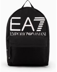 EA7 - Backpack In Sustainable Fabric With Oversized Logo - Lyst