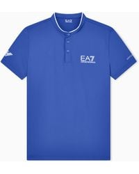 EA7 - Ventus7 Polo With Henley Collar Tennis Pro - Lyst